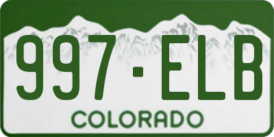 CO license plate 997ELB