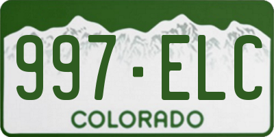 CO license plate 997ELC