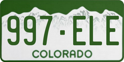 CO license plate 997ELE
