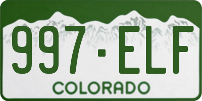 CO license plate 997ELF
