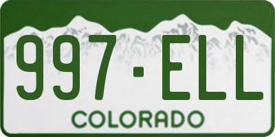 CO license plate 997ELL