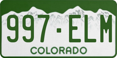 CO license plate 997ELM