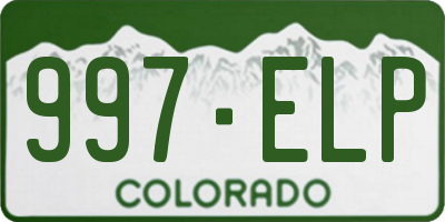 CO license plate 997ELP