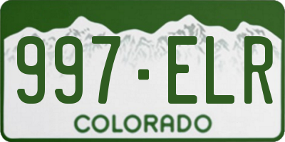 CO license plate 997ELR