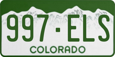 CO license plate 997ELS