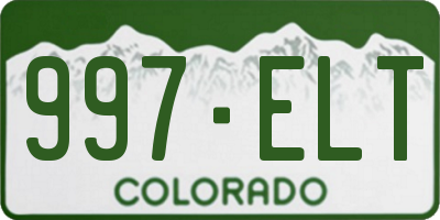 CO license plate 997ELT