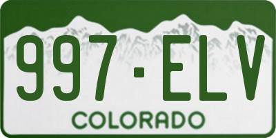 CO license plate 997ELV