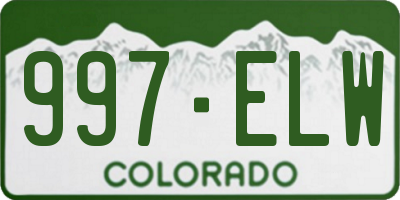 CO license plate 997ELW