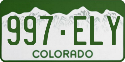 CO license plate 997ELY