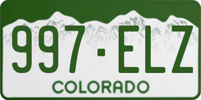 CO license plate 997ELZ