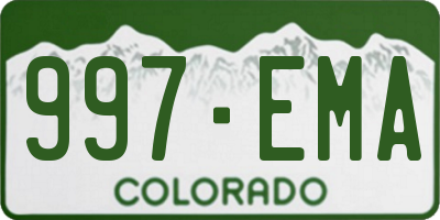 CO license plate 997EMA