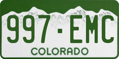 CO license plate 997EMC