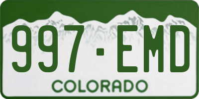 CO license plate 997EMD