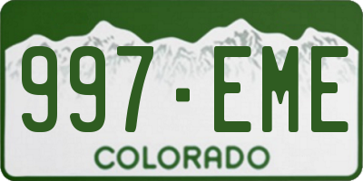 CO license plate 997EME