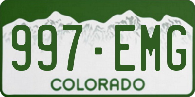 CO license plate 997EMG