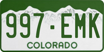 CO license plate 997EMK