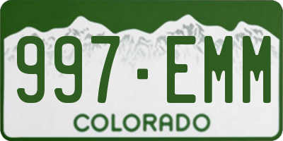 CO license plate 997EMM