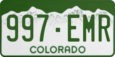 CO license plate 997EMR