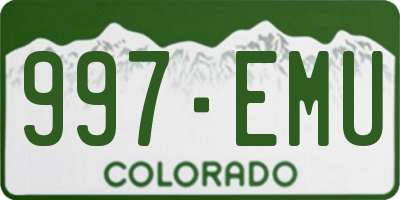 CO license plate 997EMU