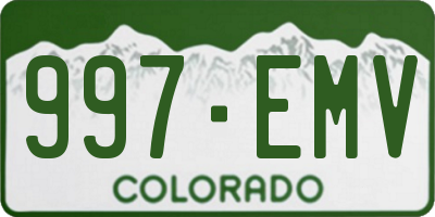 CO license plate 997EMV