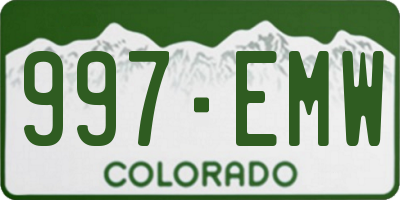 CO license plate 997EMW