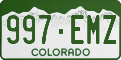 CO license plate 997EMZ
