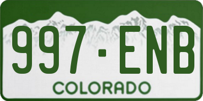 CO license plate 997ENB
