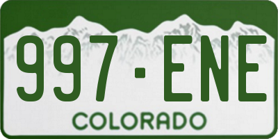 CO license plate 997ENE