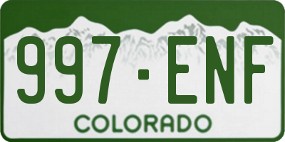 CO license plate 997ENF