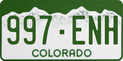 CO license plate 997ENH