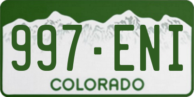CO license plate 997ENI