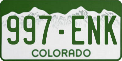 CO license plate 997ENK