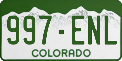 CO license plate 997ENL