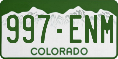 CO license plate 997ENM