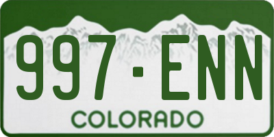 CO license plate 997ENN