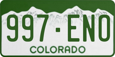 CO license plate 997ENO