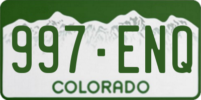 CO license plate 997ENQ