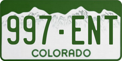 CO license plate 997ENT