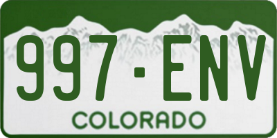 CO license plate 997ENV