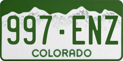CO license plate 997ENZ