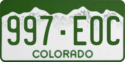CO license plate 997EOC