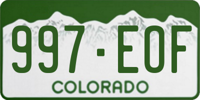 CO license plate 997EOF