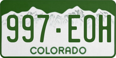 CO license plate 997EOH