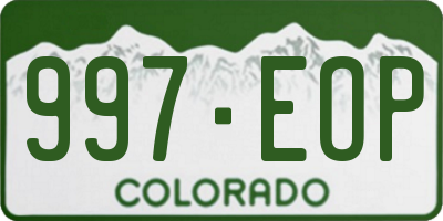 CO license plate 997EOP
