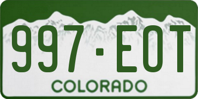 CO license plate 997EOT