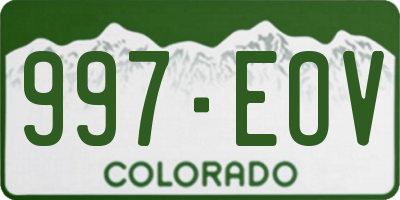 CO license plate 997EOV
