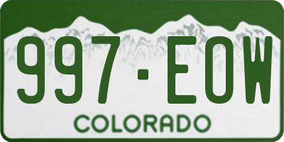 CO license plate 997EOW