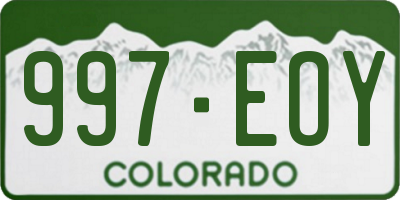 CO license plate 997EOY