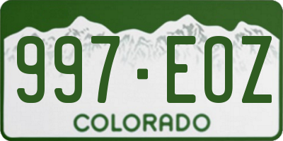 CO license plate 997EOZ