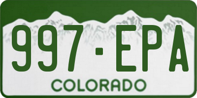 CO license plate 997EPA